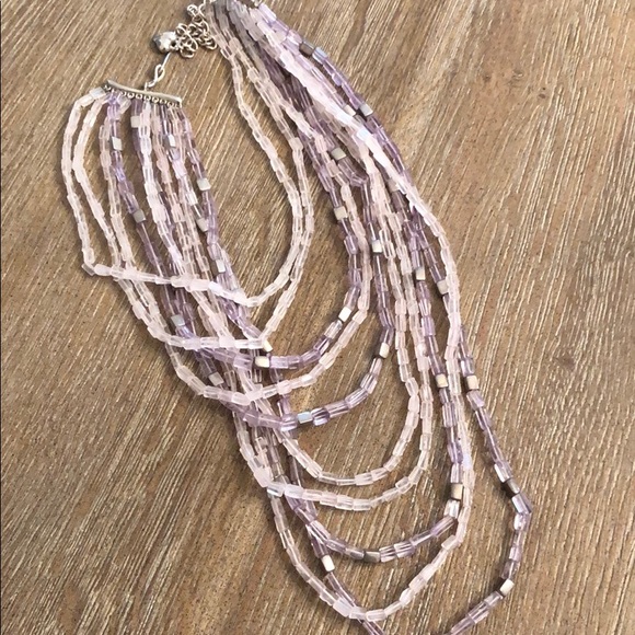 Beautiful 10 strand amethyst colored bib necklace. - Picture 1 of 6